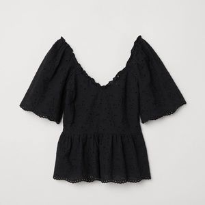 H&M Eyelet Embroidered top